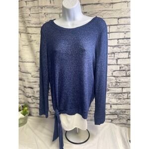 Women's Simply Vera Blue Long Sleeve Sweater Top Vera Wang‎ Size M